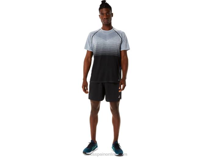 top de manga corta sin costuras para hombre Asics 4L681127 negro rendimiento/gris portador