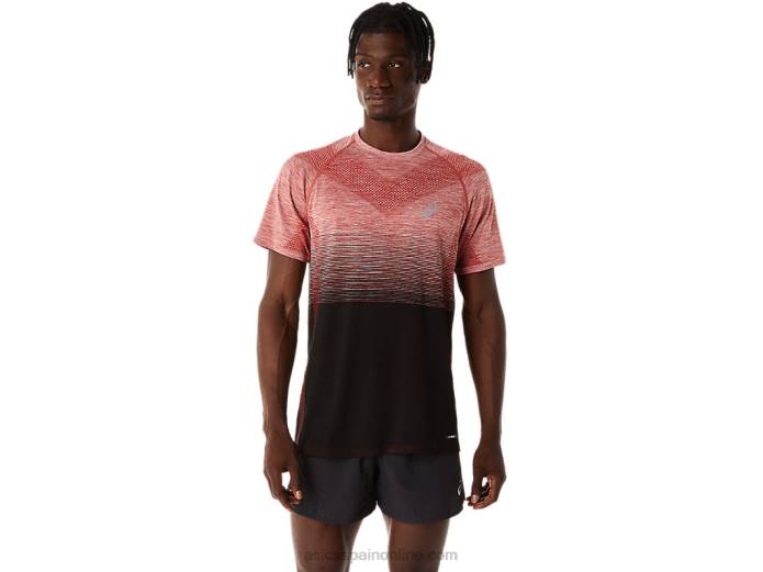 top de manga corta sin costuras para hombre Asics 4L68119 rendimiento negro/latte especiado