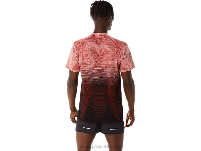 top de manga corta sin costuras para hombre Asics 4L68119 rendimiento negro/latte especiado