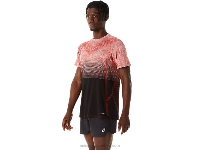 top de manga corta sin costuras para hombre Asics 4L68119 rendimiento negro/latte especiado