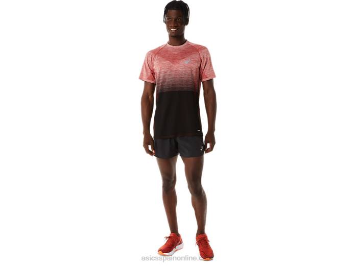 top de manga corta sin costuras para hombre Asics 4L68119 rendimiento negro/latte especiado