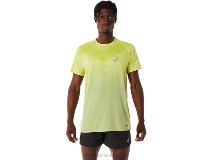 top de manga corta sin costuras para hombre Asics 4L6827 salvia ligera/ralladura de lima