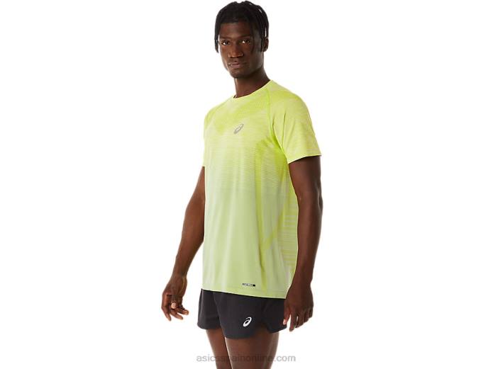 top de manga corta sin costuras para hombre Asics 4L6827 salvia ligera/ralladura de lima