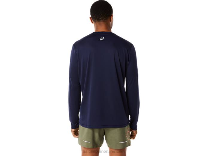top de manga larga con logo fujitrail para hombre Asics 4L681067 medianoche