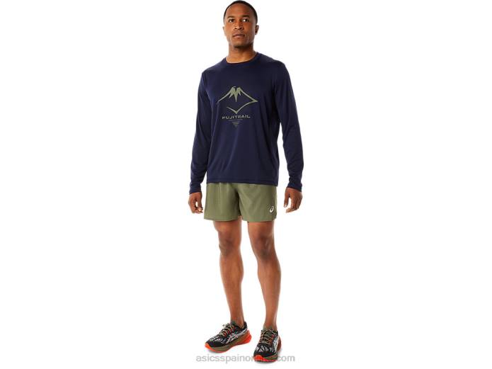 top de manga larga con logo fujitrail para hombre Asics 4L681067 medianoche