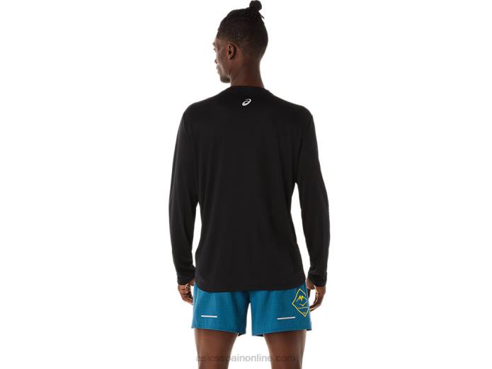 top de manga larga con logo fujitrail para hombre Asics 4L68508 rendimiento negro