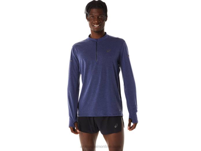 top de manga larga con media cremallera metarun para hombre Asics 4L68278 azul índigo