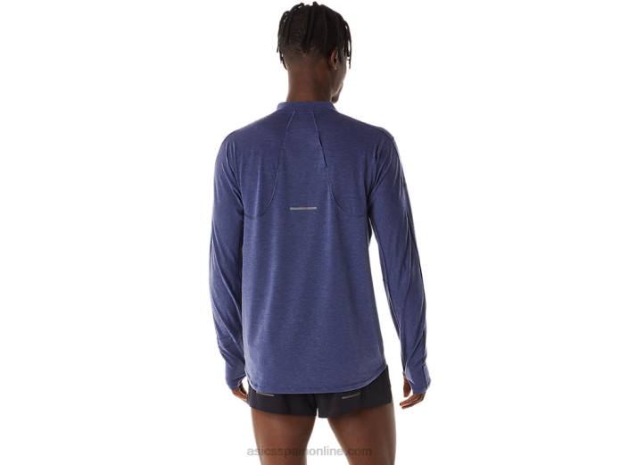 top de manga larga con media cremallera metarun para hombre Asics 4L68278 azul índigo