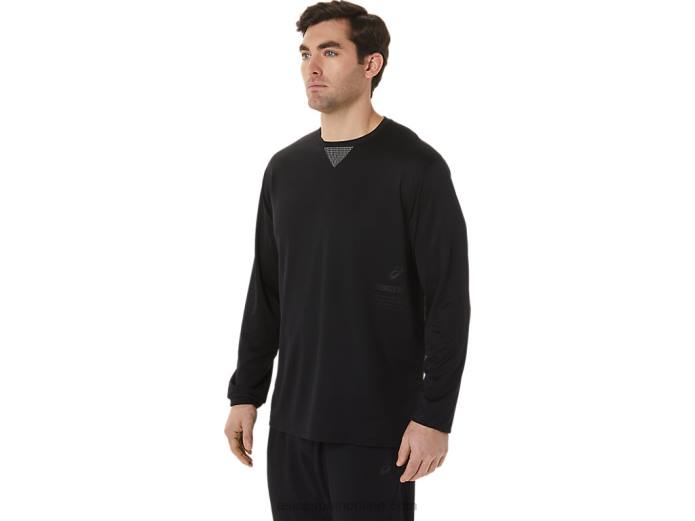 top de manga larga jacquard refrescante actibreeze para hombre Asics 4L68991 rendimiento negro