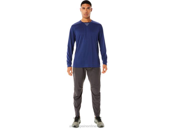 top de manga larga jacquard refrescante actibreeze para hombre Asics 4L68992 océano profundo