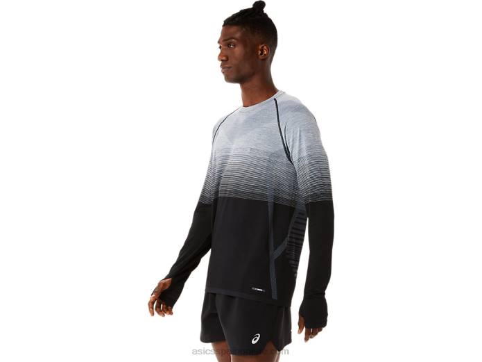 top de manga larga sin costuras para hombre Asics 4L681073 negro rendimiento/gris portador