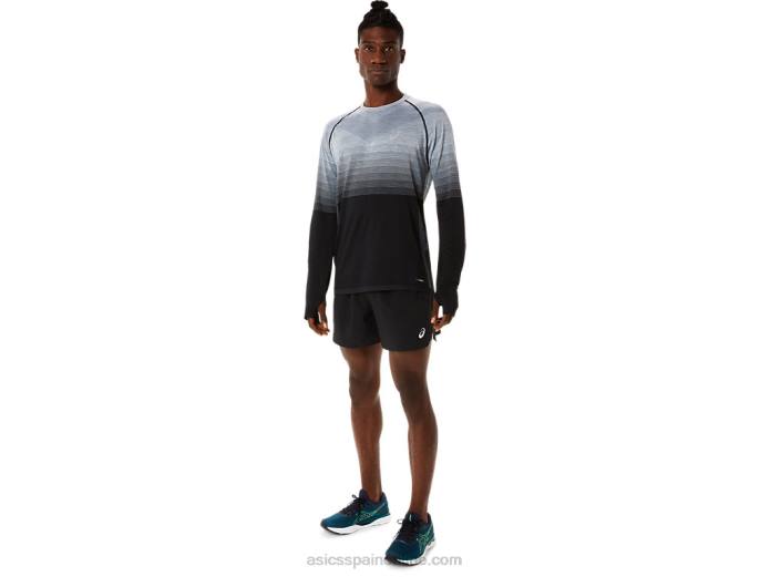 top de manga larga sin costuras para hombre Asics 4L681073 negro rendimiento/gris portador
