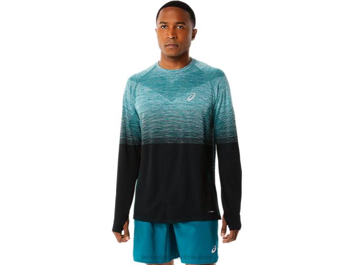 top de manga larga sin costuras para hombre Asics 4L68862 pino terciopelo/negro rendimiento