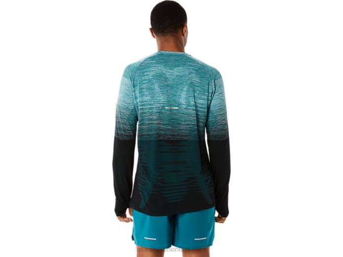 top de manga larga sin costuras para hombre Asics 4L68862 pino terciopelo/negro rendimiento