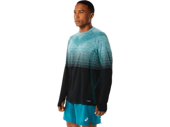 top de manga larga sin costuras para hombre Asics 4L68862 pino terciopelo/negro rendimiento