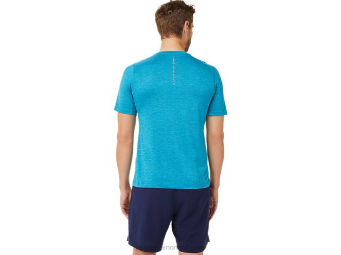 top de rendimiento de manga corta para hombre Asics 4L682037 azul turquesa