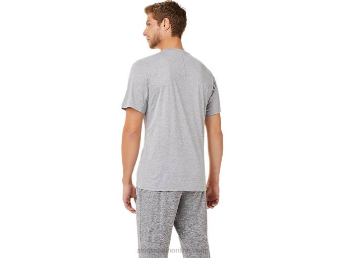 top de rendimiento de manga corta para hombre Asics 4L682040 yeso