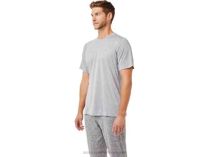 top de rendimiento de manga corta para hombre Asics 4L682040 yeso