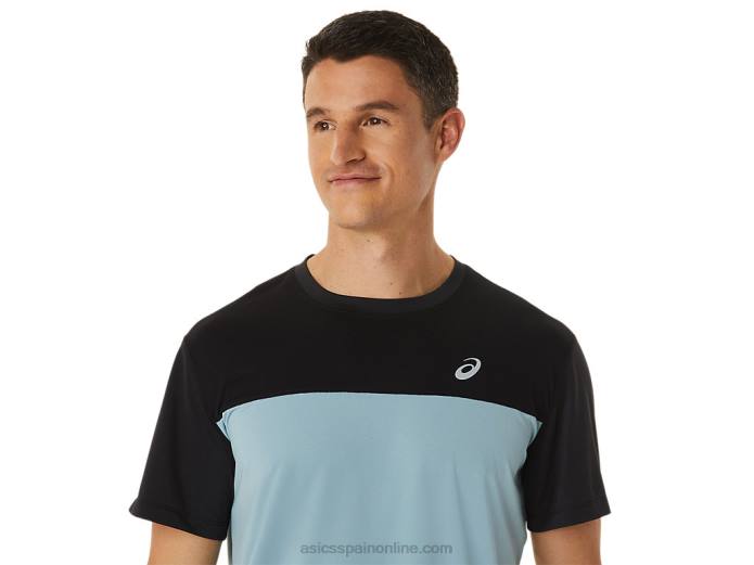 top manga corta carrera hombre Asics 4L681028 rendimiento negro/acero ligero