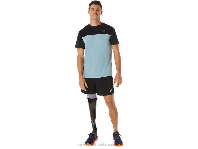 top manga corta carrera hombre Asics 4L681028 rendimiento negro/acero ligero