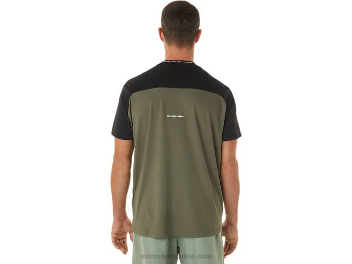 top manga corta carrera hombre Asics 4L681116 negro rendimiento/verde manto