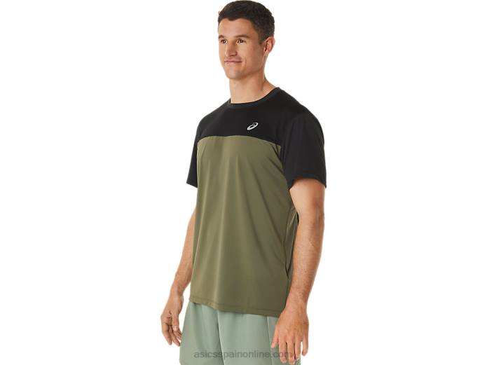 top manga corta carrera hombre Asics 4L681116 negro rendimiento/verde manto