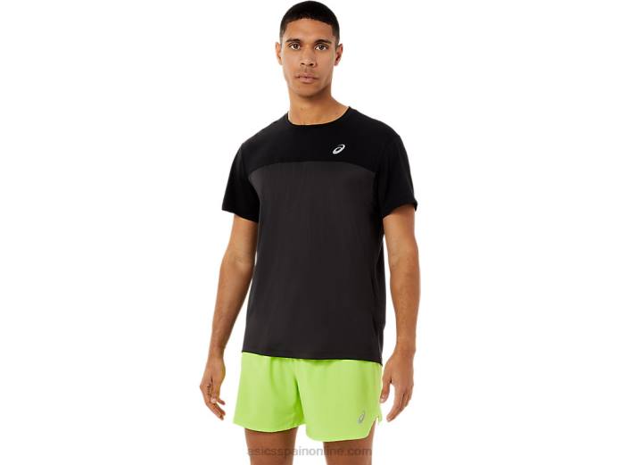top manga corta carrera hombre Asics 4L681396 rendimiento negro/gris grafito