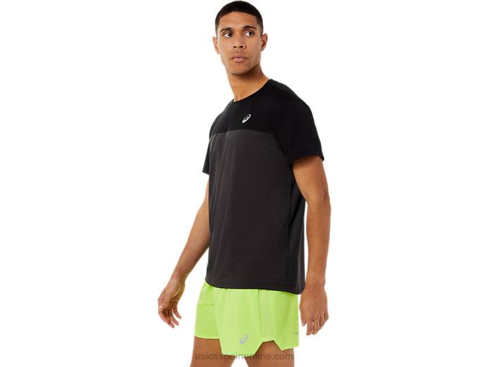 top manga corta carrera hombre Asics 4L681396 rendimiento negro/gris grafito