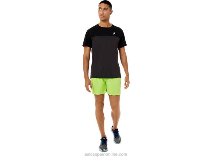 top manga corta carrera hombre Asics 4L681396 rendimiento negro/gris grafito