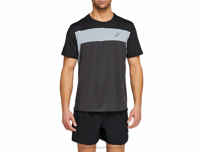 top manga corta carrera hombre Asics 4L682052 gris grafito/negro rendimiento