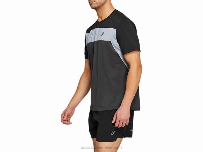 top manga corta carrera hombre Asics 4L682052 gris grafito/negro rendimiento