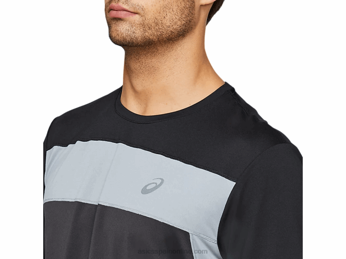 top manga corta carrera hombre Asics 4L682052 gris grafito/negro rendimiento