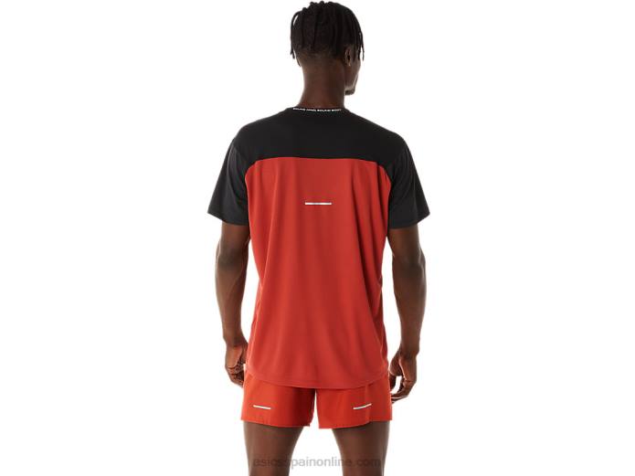 top manga corta carrera hombre Asics 4L68272 rendimiento negro/latte especiado