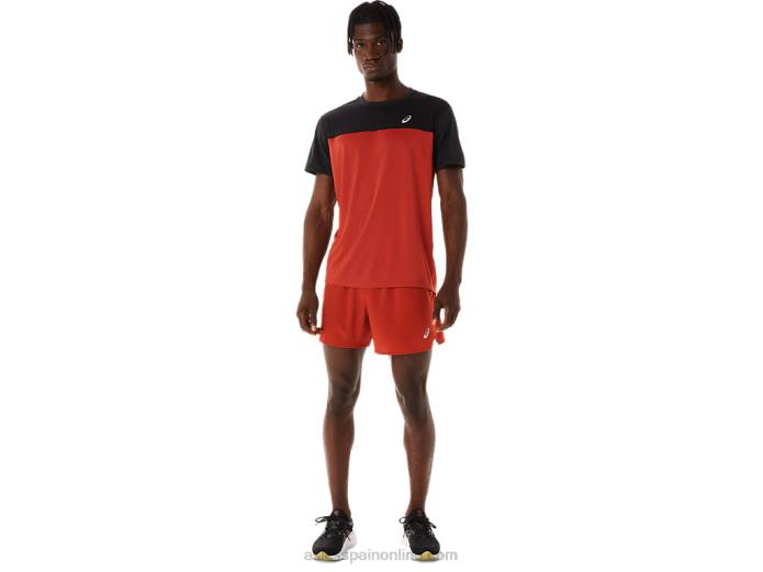 top manga corta carrera hombre Asics 4L68272 rendimiento negro/latte especiado