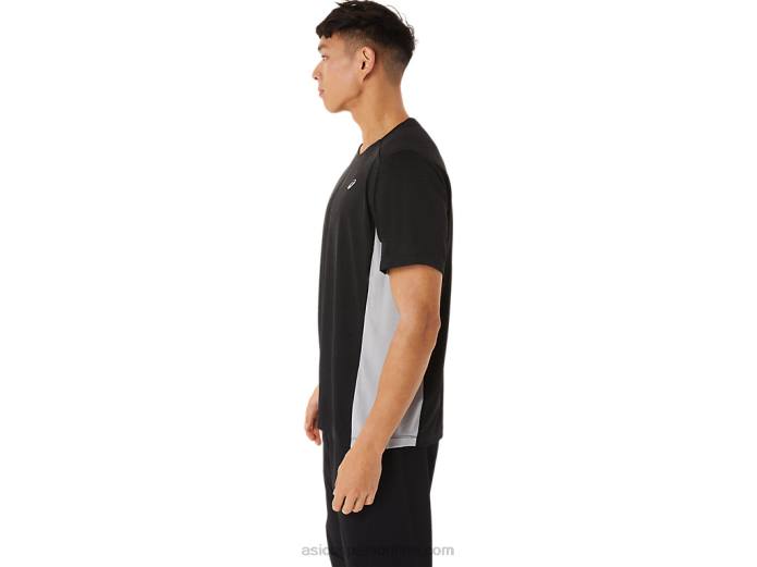 tren de hombre sana manga corta Asics 4L681356 rendimiento negro/hoja de roca