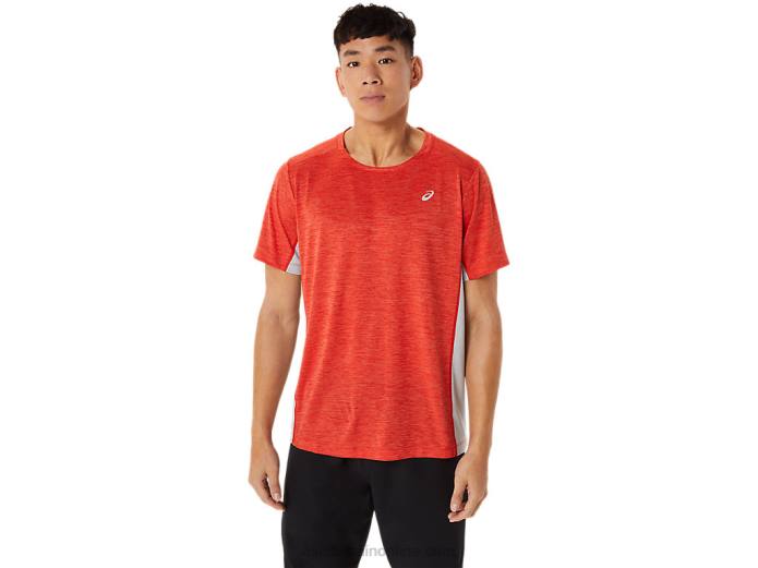 tren de hombre sana manga corta Asics 4L681357 rojo fuego/gris piedmont
