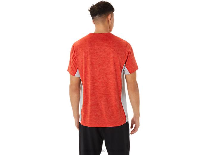tren de hombre sana manga corta Asics 4L681357 rojo fuego/gris piedmont