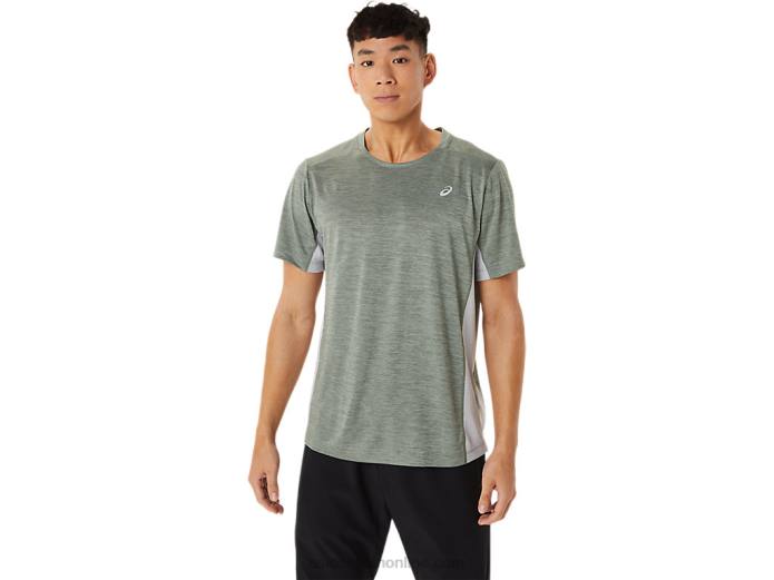 tren de hombre sana manga corta Asics 4L681413 verde liquen/gris piedmont
