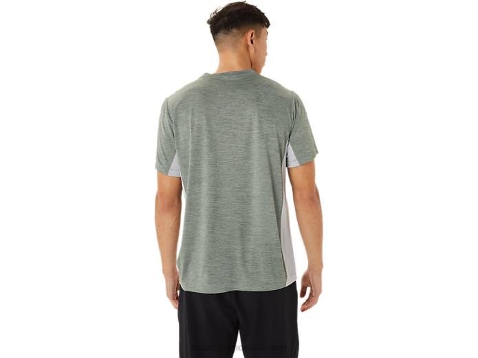tren de hombre sana manga corta Asics 4L681413 verde liquen/gris piedmont