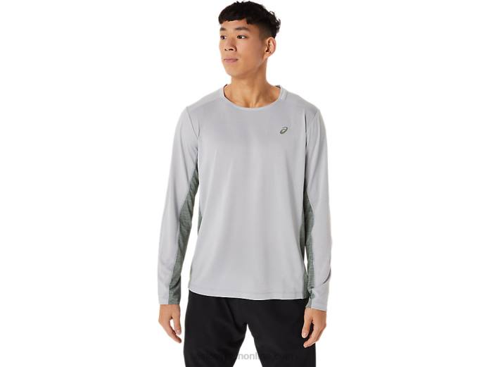 tren de hombre sana manga larga Asics 4L681419 gris piedmont/verde liquen