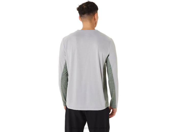 tren de hombre sana manga larga Asics 4L681419 gris piedmont/verde liquen