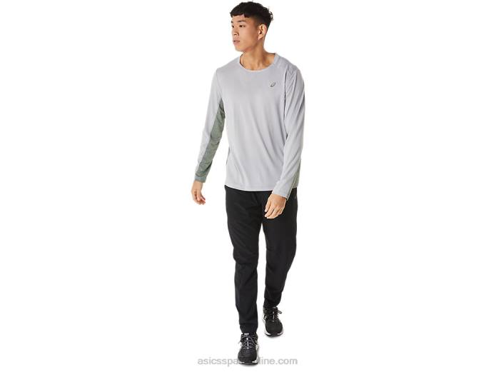 tren de hombre sana manga larga Asics 4L681419 gris piedmont/verde liquen