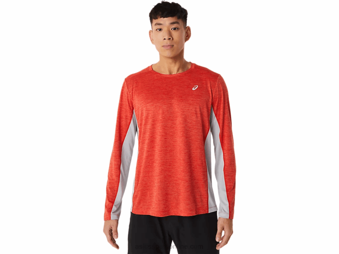 tren de hombre sana manga larga Asics 4L681423 rojo fuego/gris piedmont