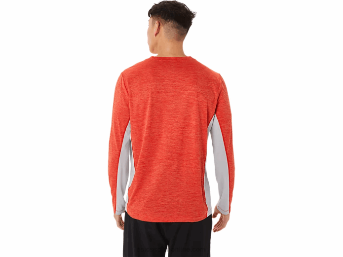 tren de hombre sana manga larga Asics 4L681423 rojo fuego/gris piedmont
