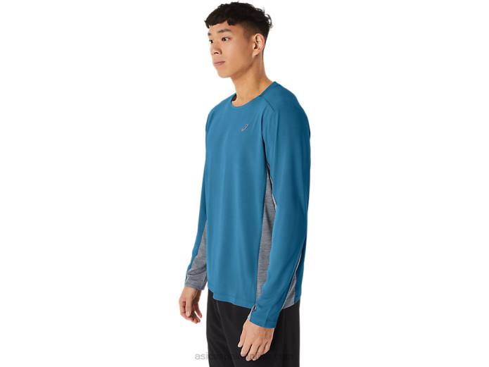 tren de hombre sana manga larga Asics 4L68222 isla azul/hoja de roca