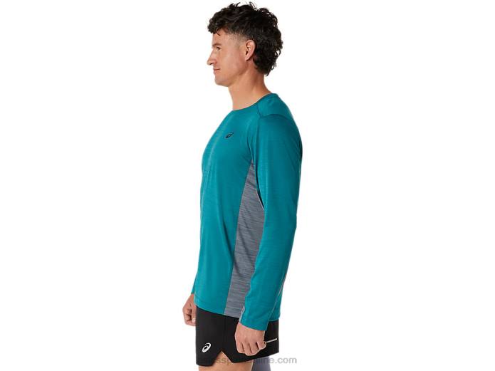 tren de hombre sana manga larga Asics 4L68618 pino terciopelo/metrópolis