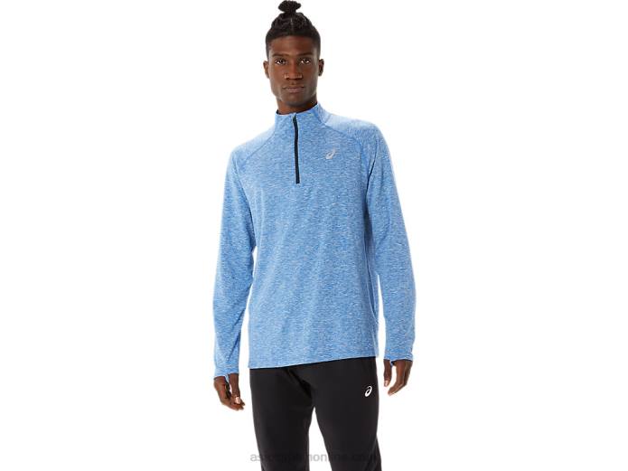 tren hombre sana 1/2 zip Asics 4L681470 lago drive brezo/azul francés