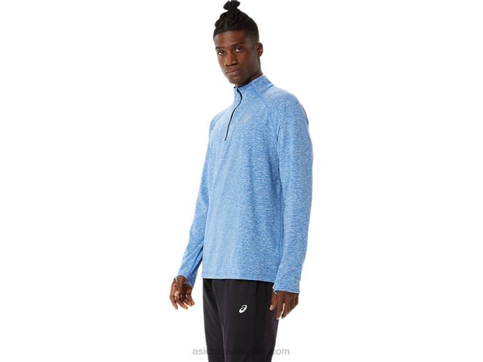 tren hombre sana 1/2 zip Asics 4L681470 lago drive brezo/azul francés