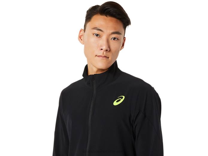chamarra de tejido elástico para hombre Asics 4L681450 rendimiento negro