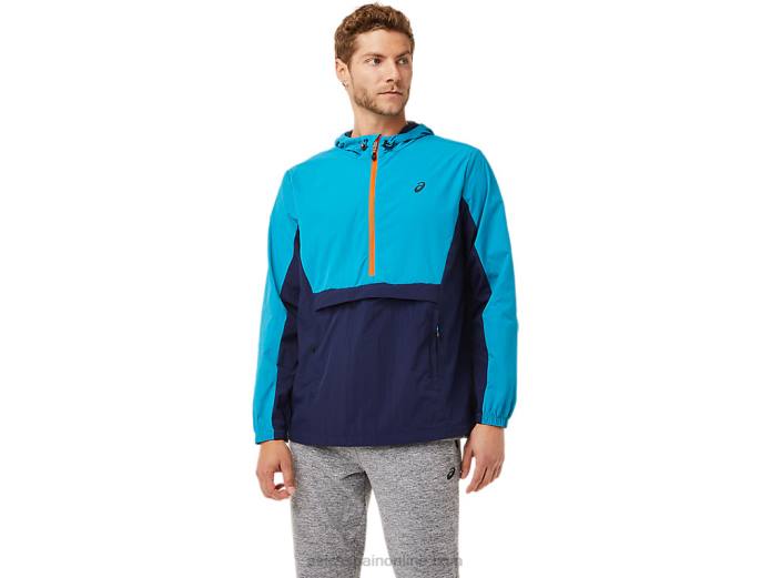 chaqueta anorak hombre Asics 4L682030 azul verdoso/chaquetón